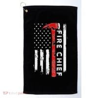 Retired Fire Chief American Flag Retirement Gifts Fire Chief Golf Towel thumb 0