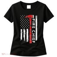Retired Fire Chief American Flag Retirement Gifts Fire Chief Women's T-Shirt thumb 0