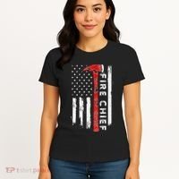 Retired Fire Chief American Flag Retirement Gifts Fire Chief Women's T-Shirt thumb 4