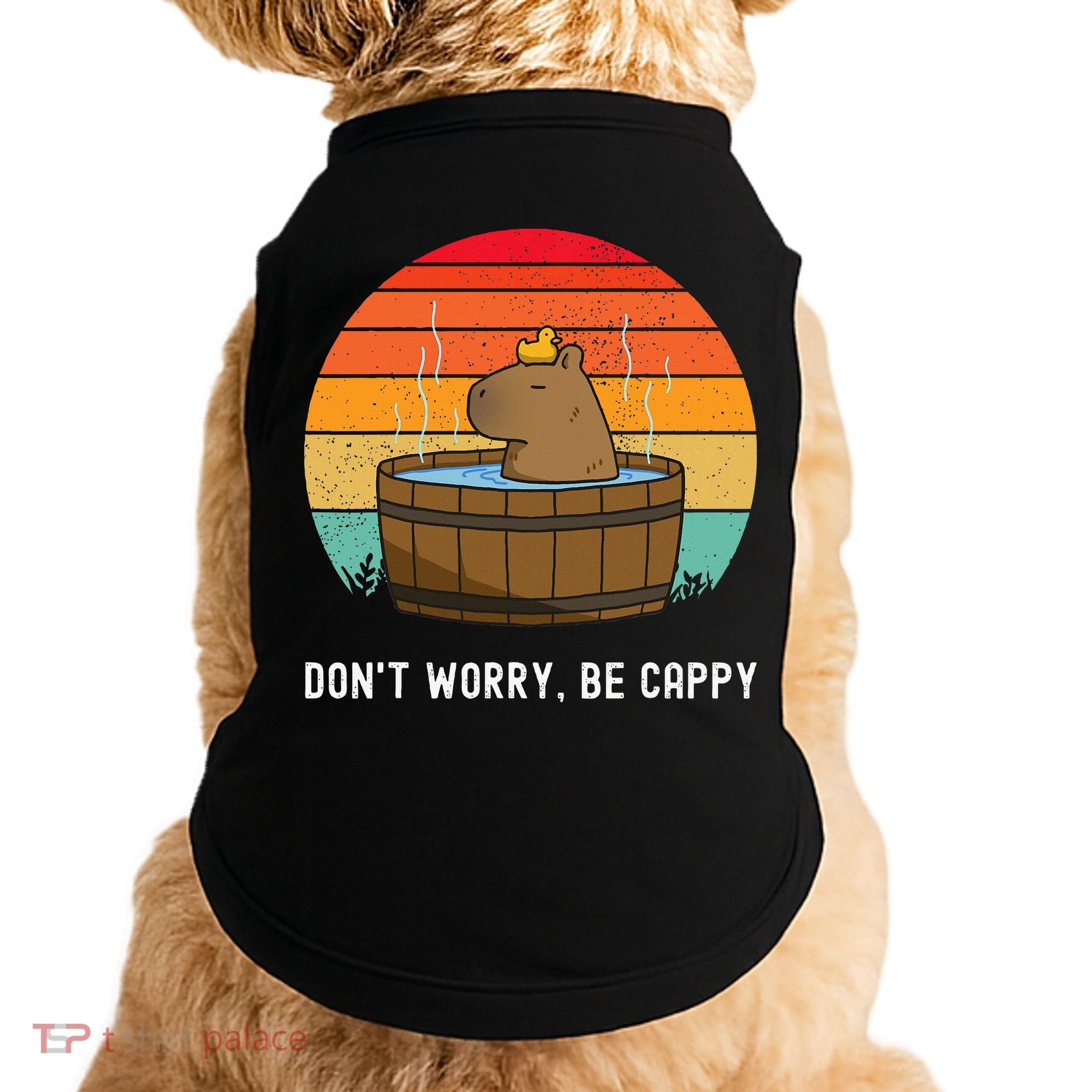 Retro Funny Capybara DonT Worry Be Capy Doggie Tank