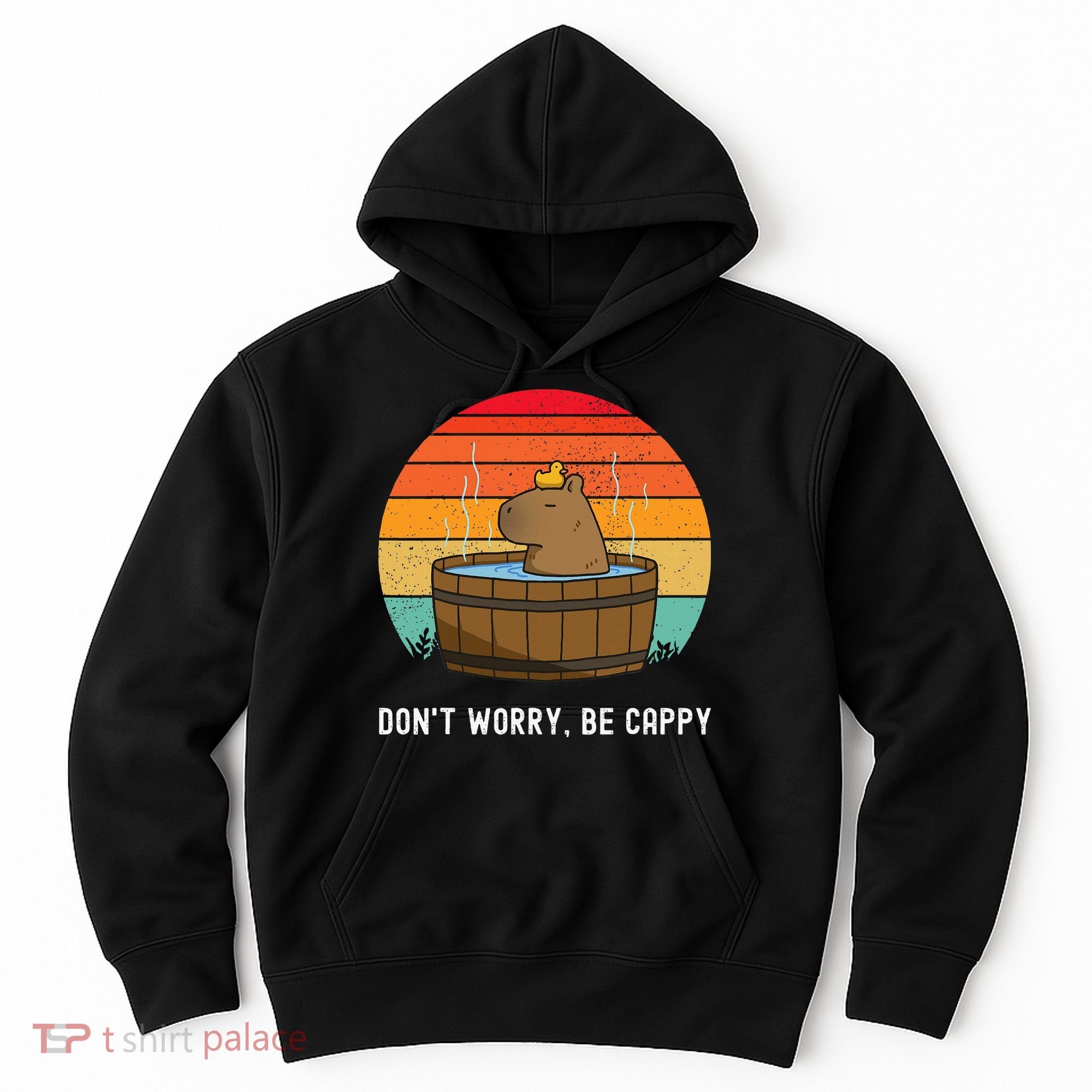 Retro Funny Capybara DonT Worry Be Capy Hoodie