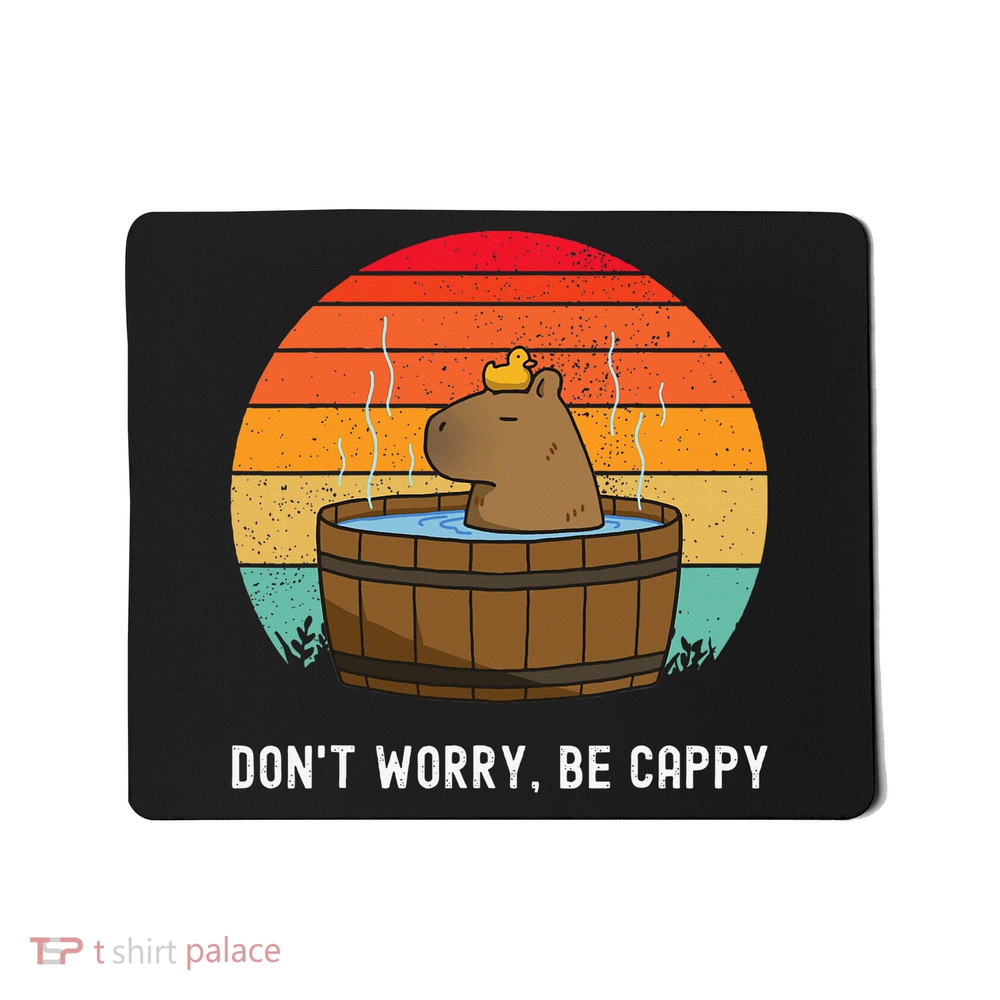Retro Funny Capybara DonT Worry Be Capy Mousepad