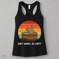Retro Funny Capybara DonT Worry Be Capy Women's Tank Top thumb 3