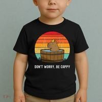 Retro Funny Capybara DonT Worry Be Capy Toddler T-Shirt thumb 2