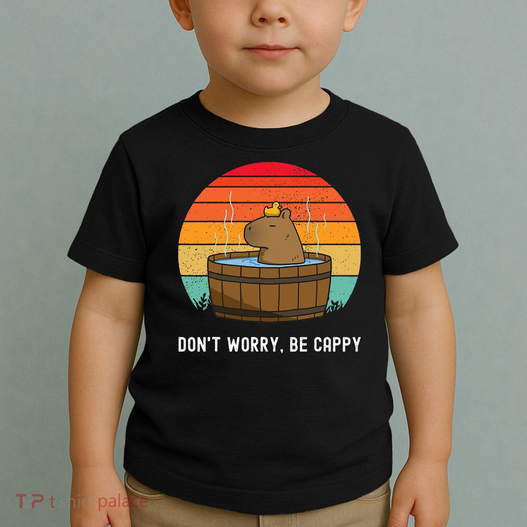 Retro Funny Capybara DonT Worry Be Capy Toddler T-Shirt