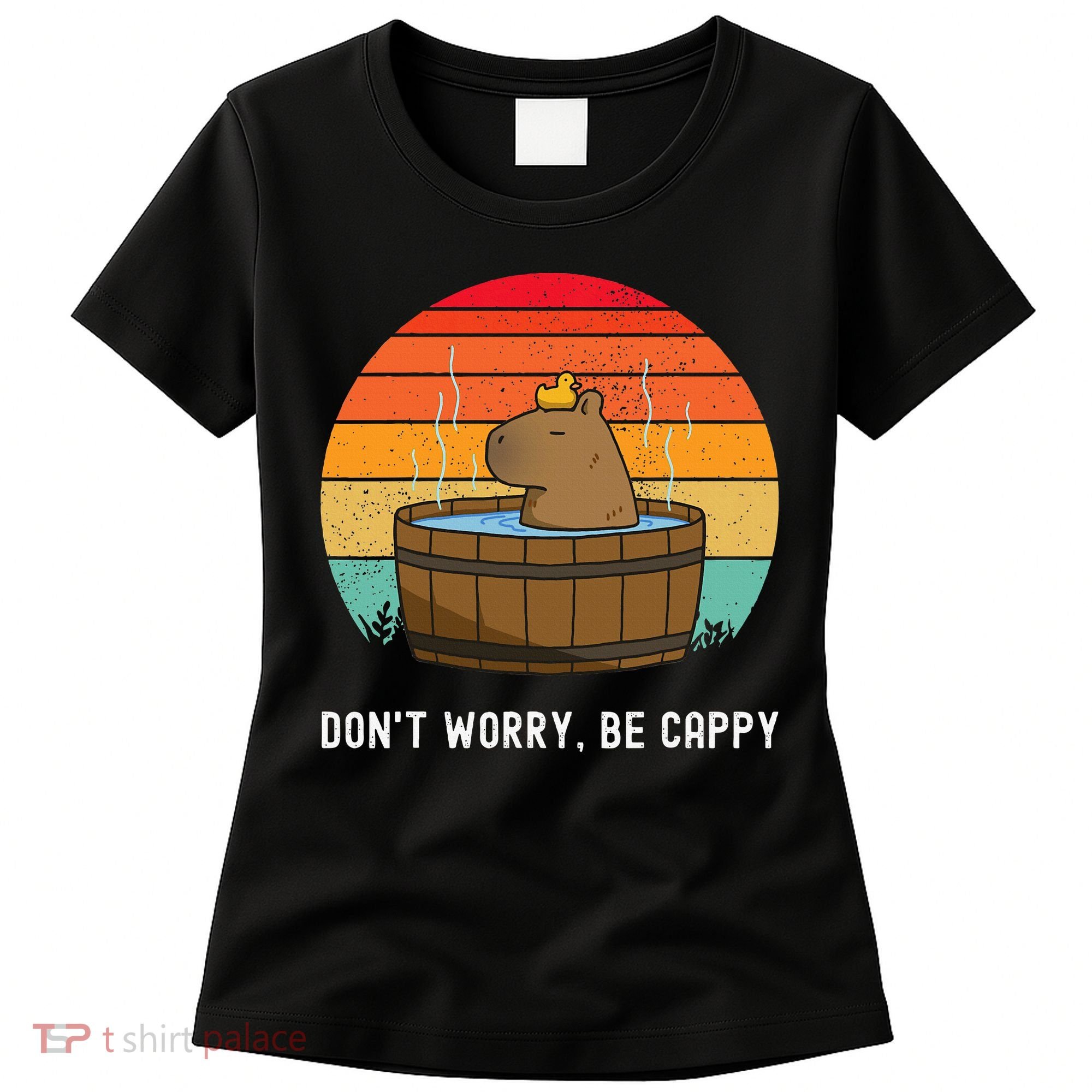 Retro Funny Capybara DonT Worry Be Capy Women's T-Shirt