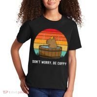 Retro Funny Capybara DonT Worry Be Capy Kids T-Shirt thumb 2