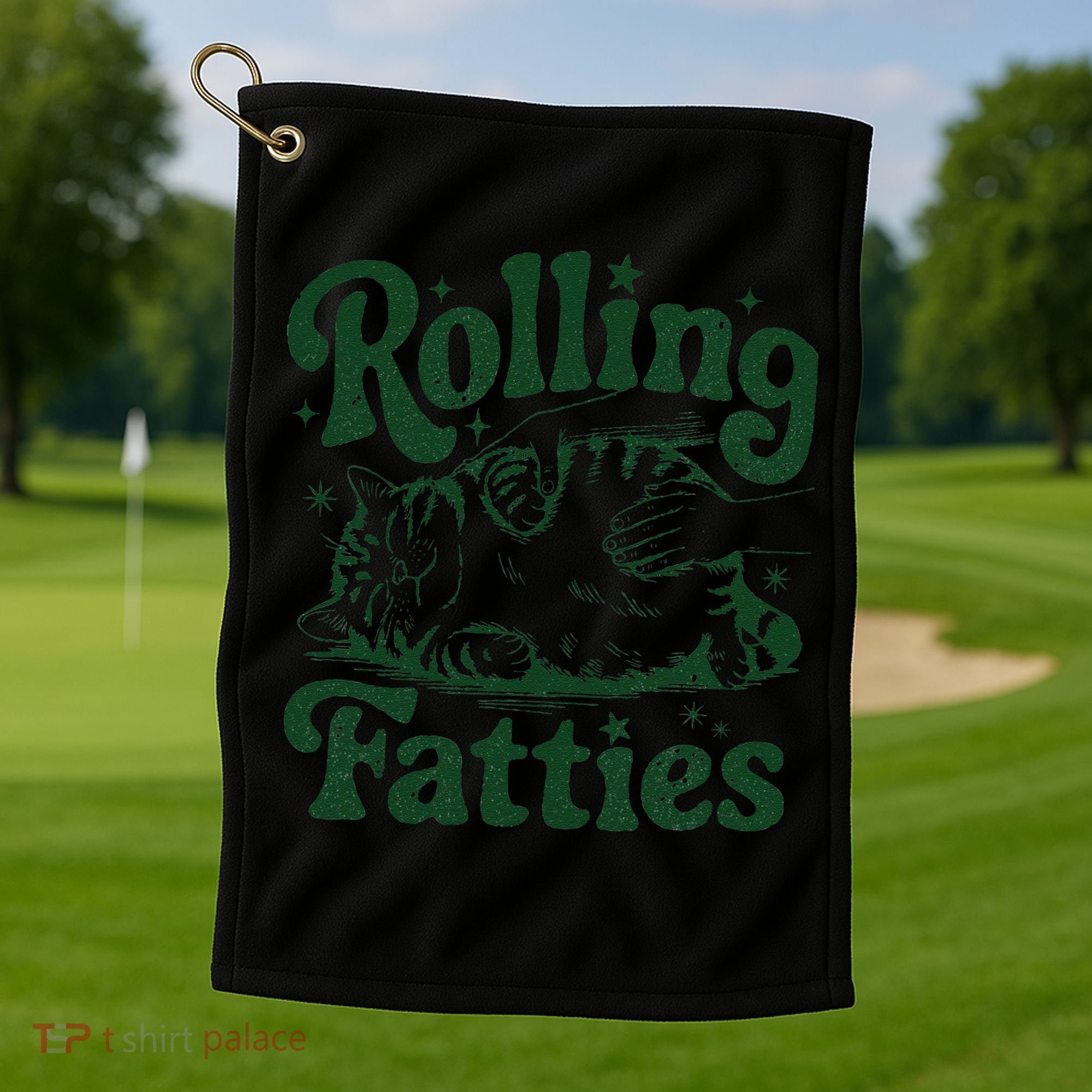 Rolling Fatties Cat Funny Cute Cat Lover Kitten Owner Kitty Golf Towel