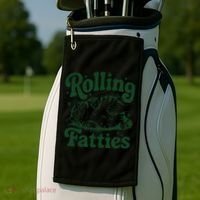 Rolling Fatties Cat Funny Cute Cat Lover Kitten Owner Kitty Golf Towel thumb 2