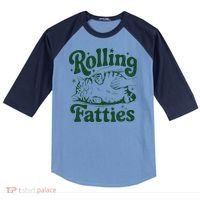 Rolling Fatties Cat Funny Cute Cat Lover Kitten Owner Kitty Raglan Baseball Sleeve Shirt thumb 0