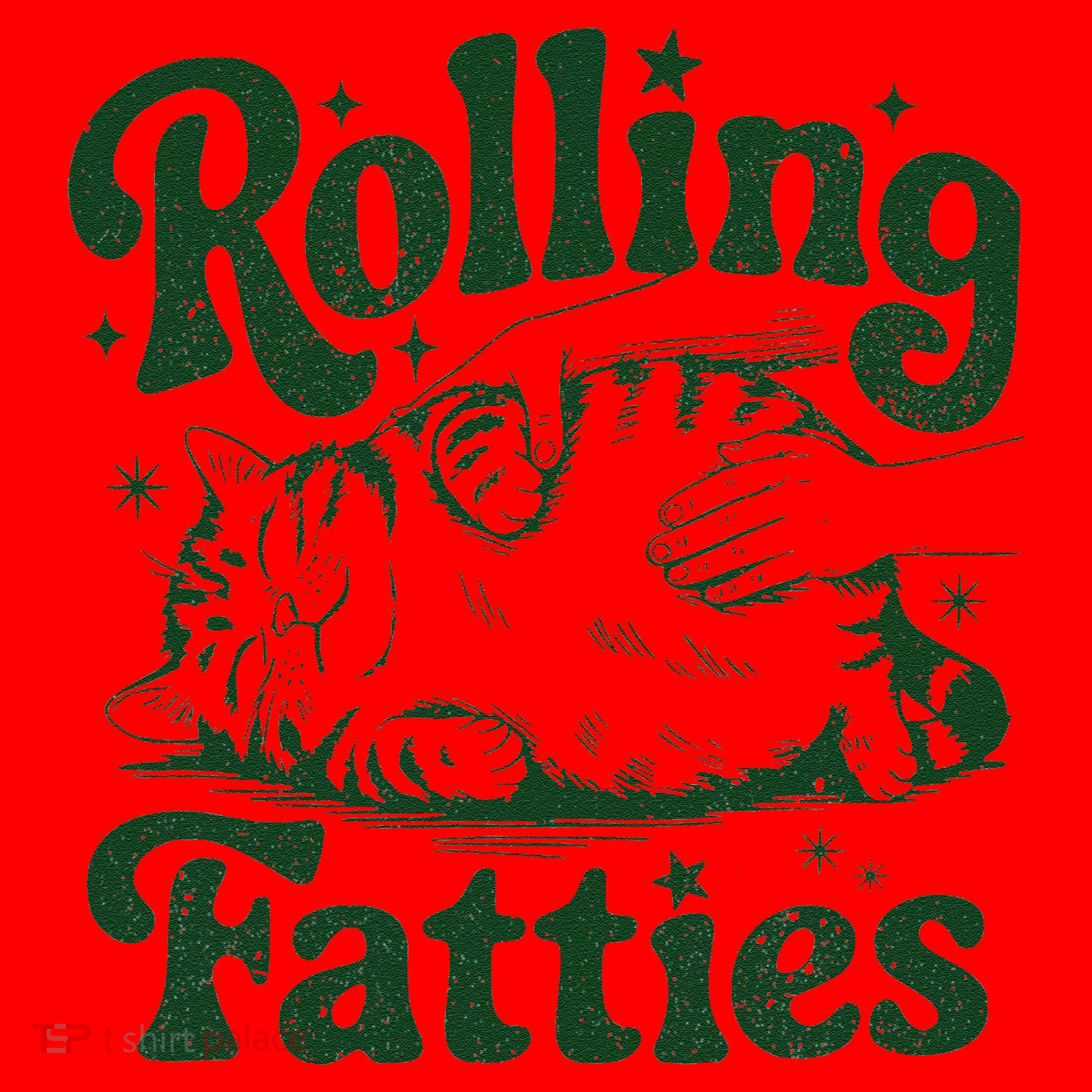Rolling Fatties Cat Funny Cute Cat Lover Kitten Owner Kitty Santa Hat