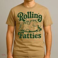 Rolling Fatties Cat Funny Cute Cat Lover Kitten Owner Kitty T-Shirt thumb 3