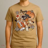 Retro Football Coquette Vintage Game Day T-Shirt thumb 3