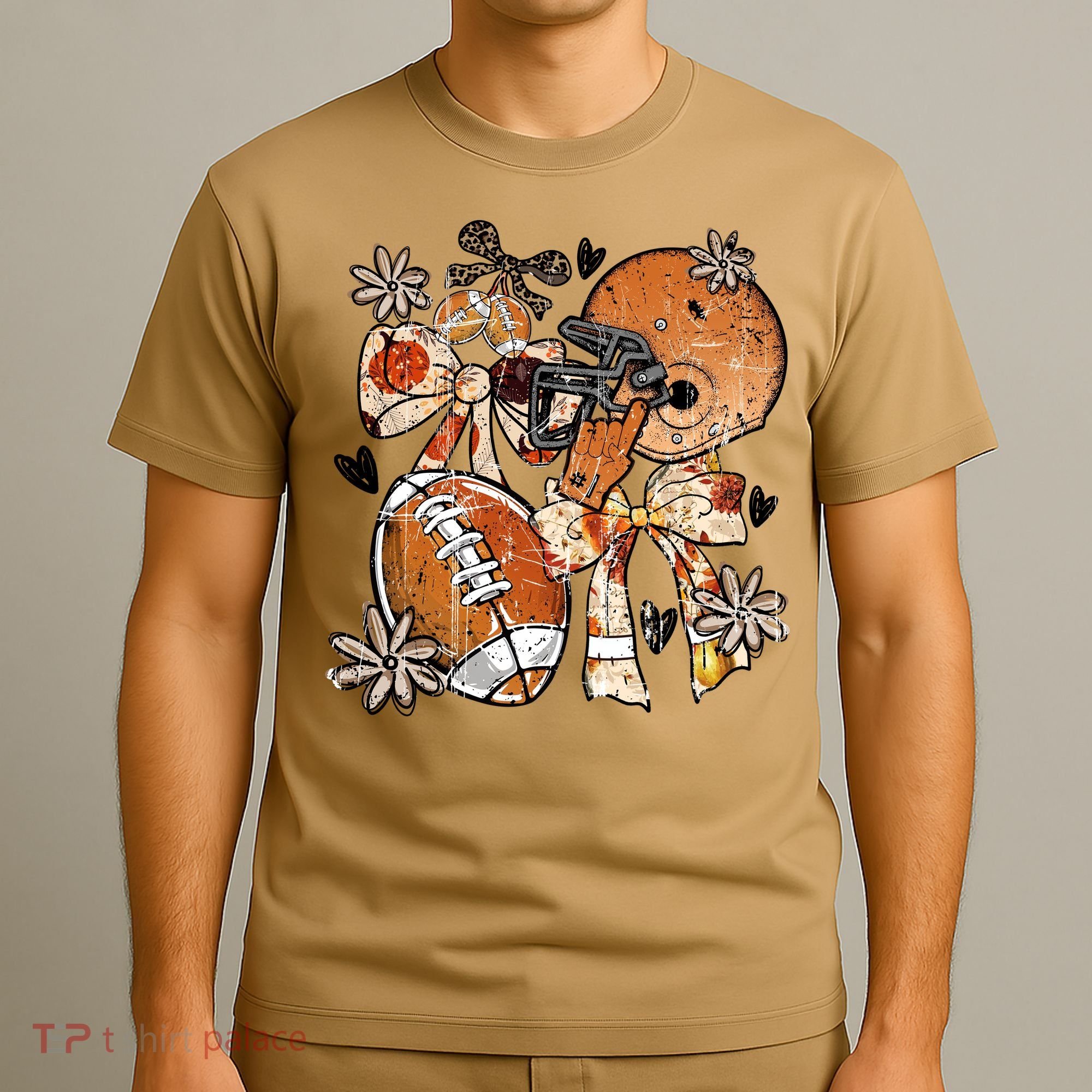 Retro Football Coquette Vintage Game Day T-Shirt