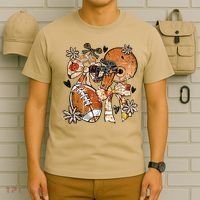 Retro Football Coquette Vintage Game Day T-Shirt thumb 6