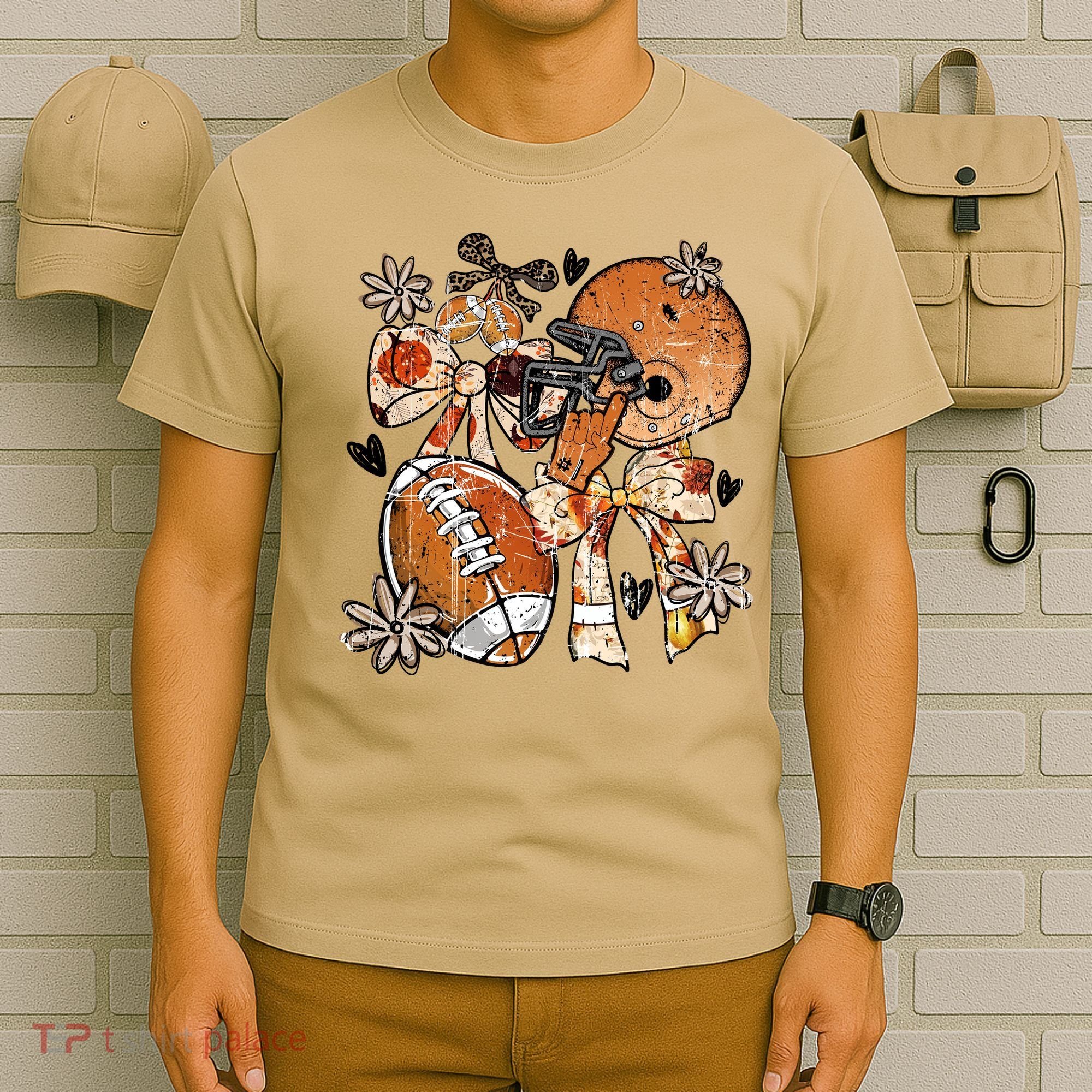 Retro Football Coquette Vintage Game Day T-Shirt