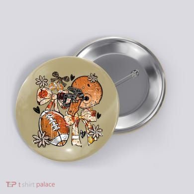 Retro Football Coquette Vintage Game Day Button