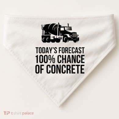 Retro Funny Concrete Worker Gift Construction Worker Gag Pun USA-Made Doggie Bandana
