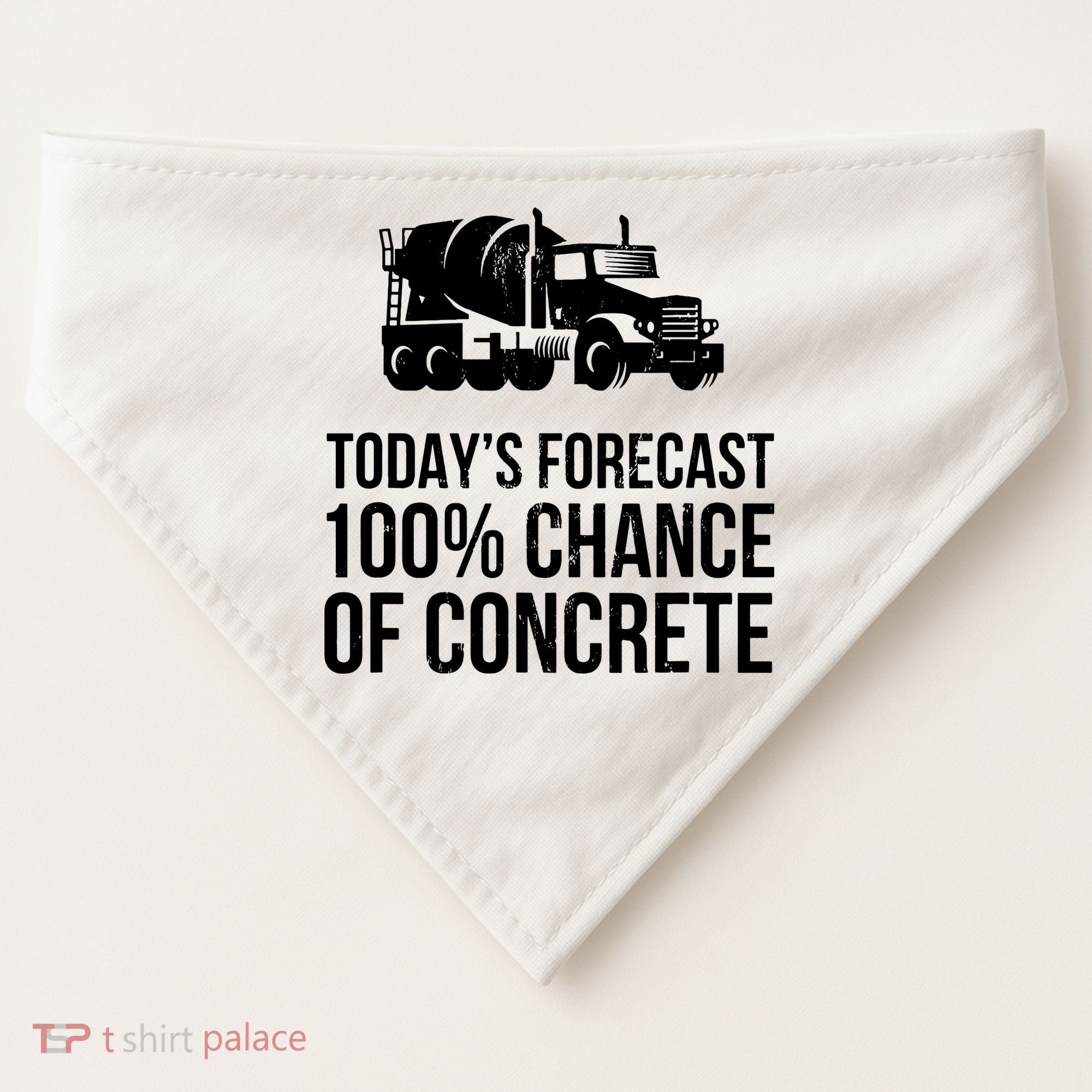 Retro Funny Concrete Worker Gift Construction Worker Gag Pun USA-Made Doggie Bandana