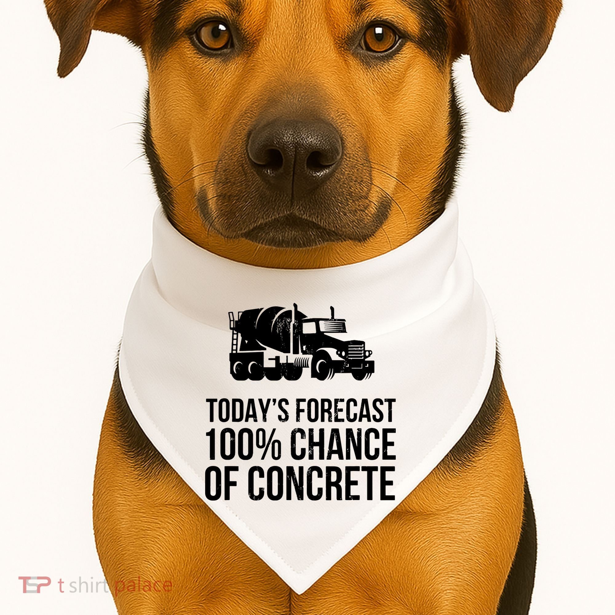 Retro Funny Concrete Worker Gift Construction Worker Gag Pun USA-Made Doggie Bandana