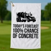 Retro Funny Concrete Worker Gift Construction Worker Gag Pun Golf Towel thumb 1