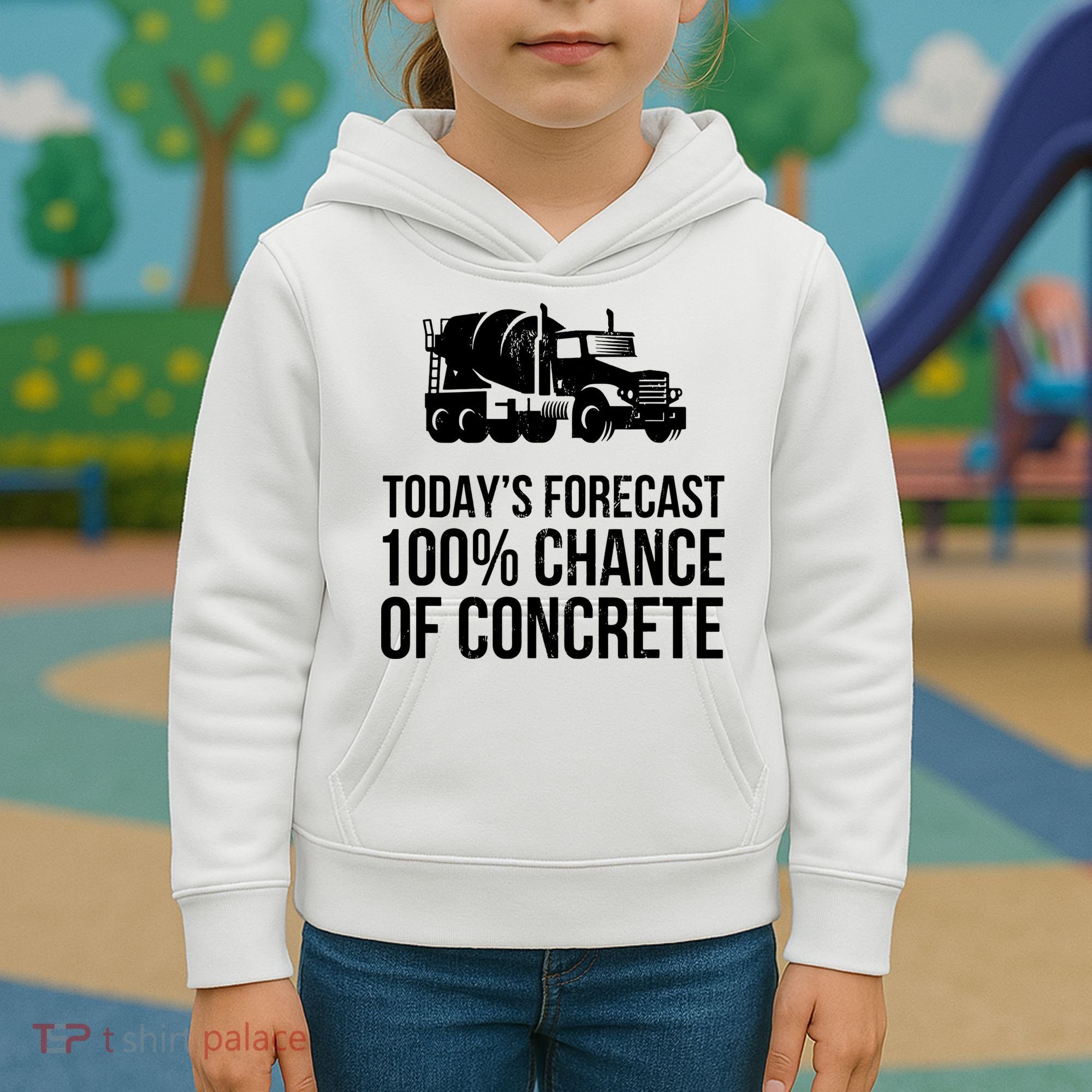 Retro Funny Concrete Worker Gift Construction Worker Gag Pun Kids Hoodie