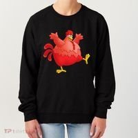 Red Fat Chubby Chicken Bird Cock Cartoon Art Women's Sweatshirt thumb 0