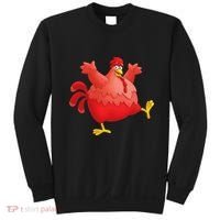Red Fat Chubby Chicken Bird Cock Cartoon Art Sweatshirt thumb 0