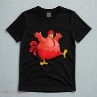 Red Fat Chubby Chicken Bird Cock Cartoon Art T-Shirt thumb 5