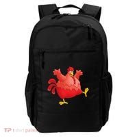 Red Fat Chubby Chicken Bird Cock Cartoon Art Backpack thumb 0