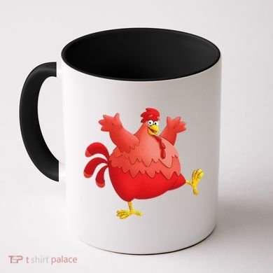 Red Fat Chubby Chicken Bird Cock Cartoon Art Coffee Mug