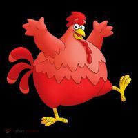 Red Fat Chubby Chicken Bird Cock Cartoon Art Coffee Mug thumb 5