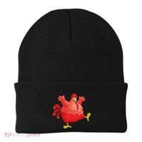 Red Fat Chubby Chicken Bird Cock Cartoon Art Beanie thumb 0