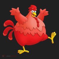 Red Fat Chubby Chicken Bird Cock Cartoon Art Beanie thumb 2