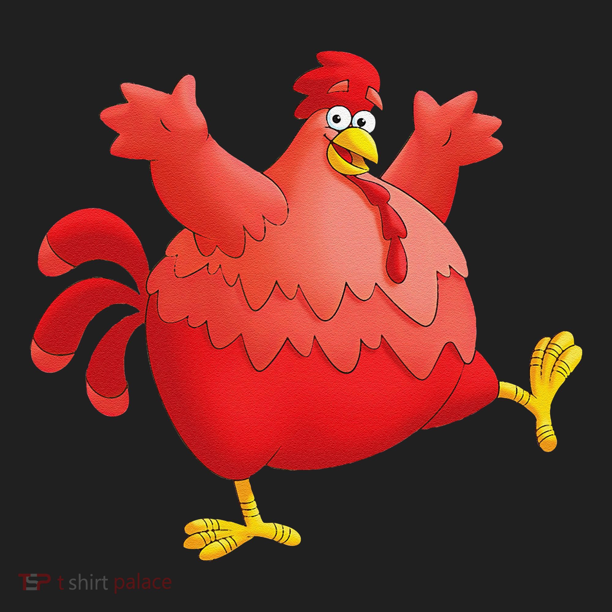 Red Fat Chubby Chicken Bird Cock Cartoon Art Beanie