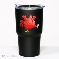 Red Fat Chubby Chicken Bird Cock Cartoon Art Tumbler thumb 0