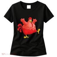Red Fat Chubby Chicken Bird Cock Cartoon Art Women's T-Shirt thumb 0