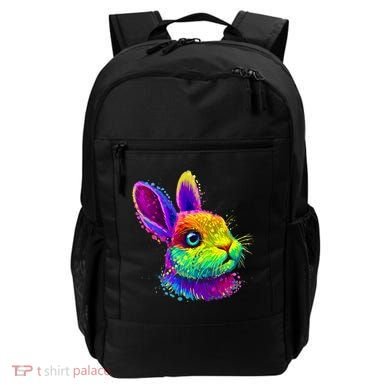 Rabbit Face Colorful Water Color Abstract Head Backpack
