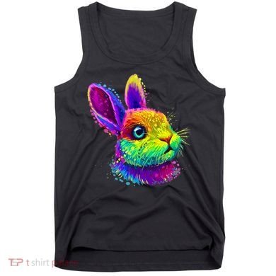 Rabbit Face Colorful Water Color Abstract Head Tank Top