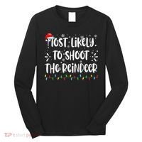 Reindeer Family Christmas Holiday santa hat xmas  Long Sleeve Shirt thumb 0