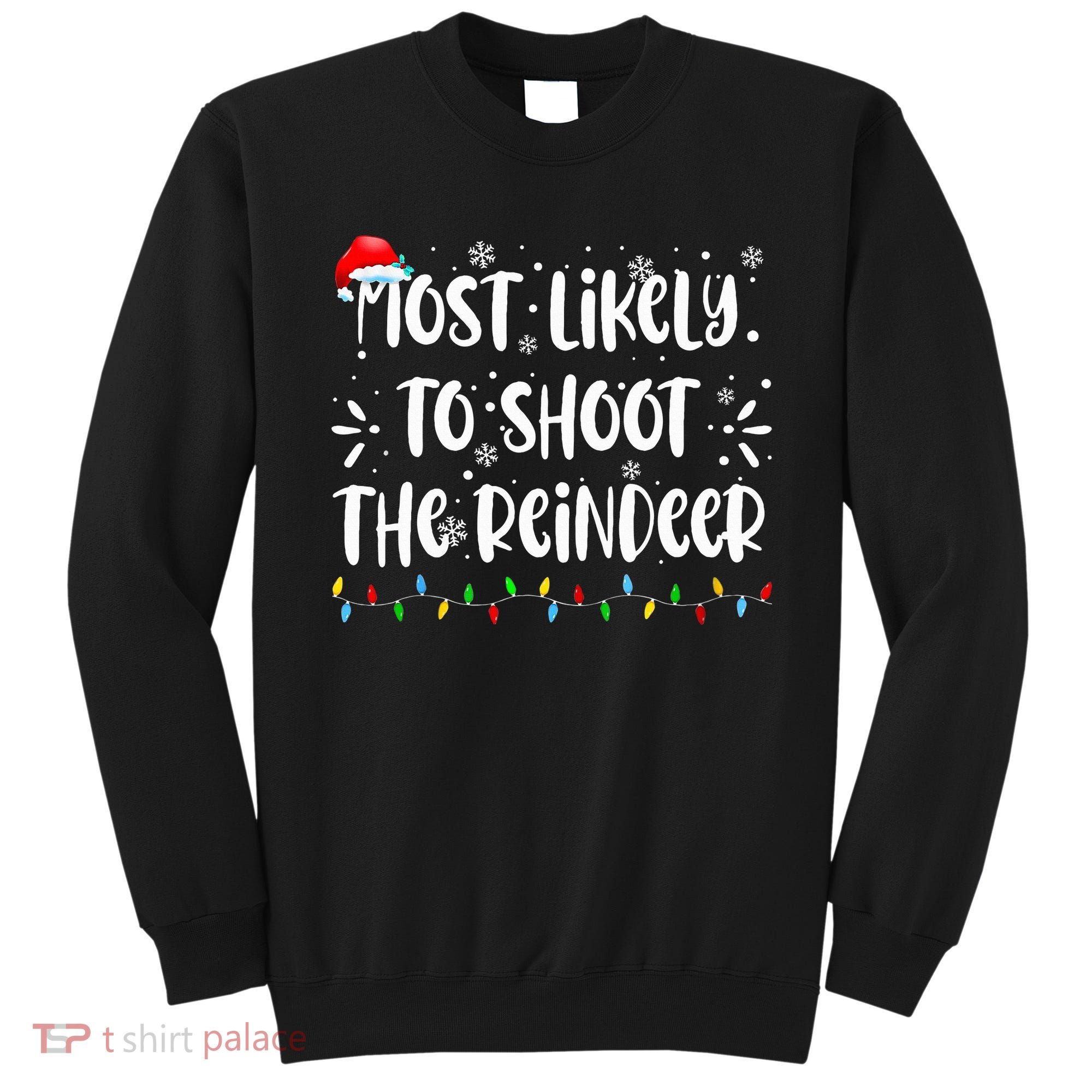 Reindeer Family Christmas Holiday santa hat xmas  Sweatshirt