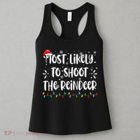 Reindeer Family Christmas Holiday santa hat xmas  Women's Tank Top thumb 3