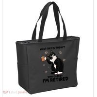 Retired Funny Cat Retirement Tote Bag thumb 2