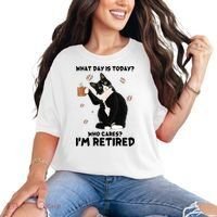 Retired Funny Cat Retirement Comfort Colors T-Shirt thumb 0