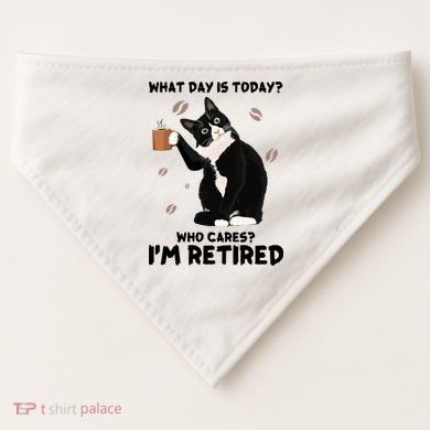 Retired Funny Cat Retirement USA-Made Doggie Bandana