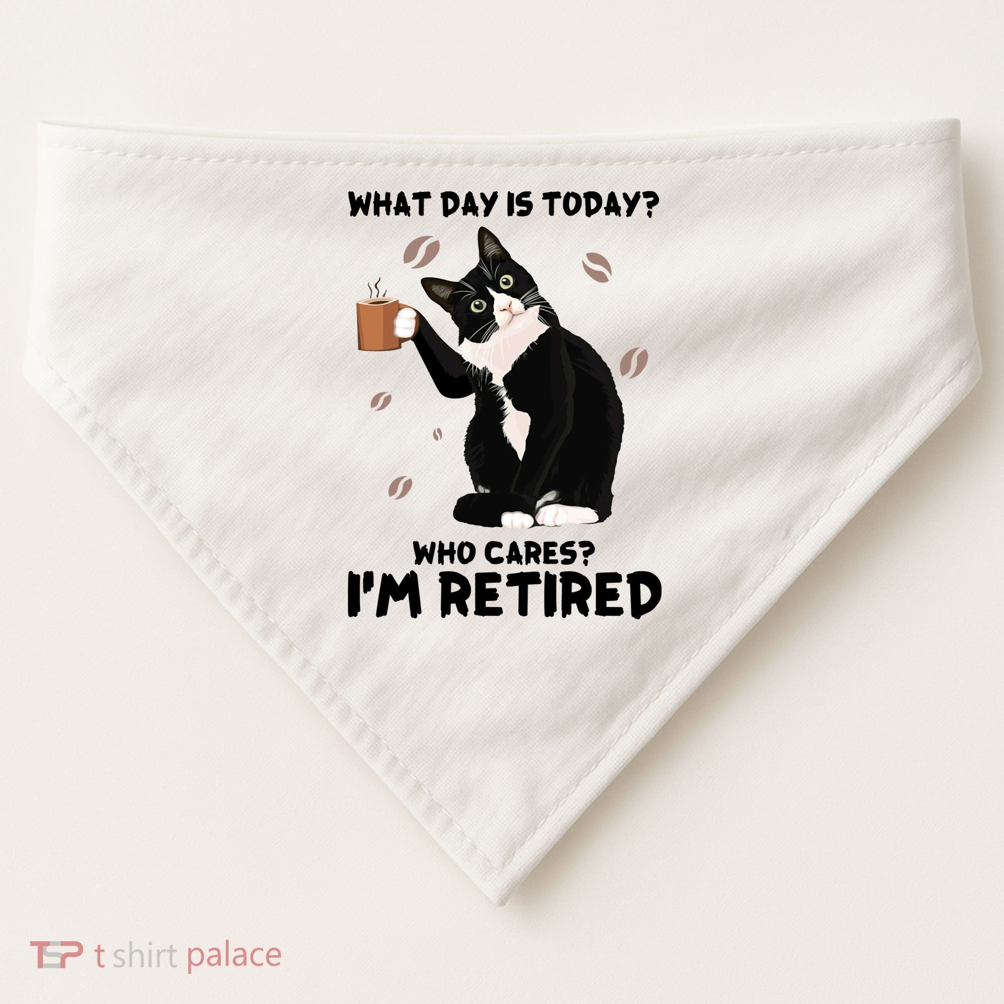 Retired Funny Cat Retirement USA-Made Doggie Bandana