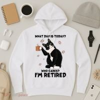 Retired Funny Cat Retirement Hoodie thumb 3