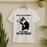 Retired Funny Cat Retirement T-Shirt thumb 2
