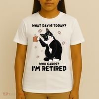 Retired Funny Cat Retirement T-Shirt thumb 4