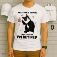 Retired Funny Cat Retirement T-Shirt thumb 6